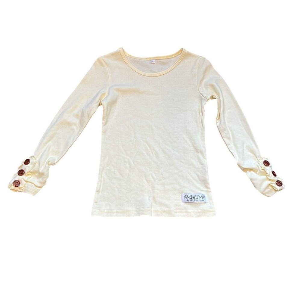 Bella & Omi Ivory Ruffle Top sz 4